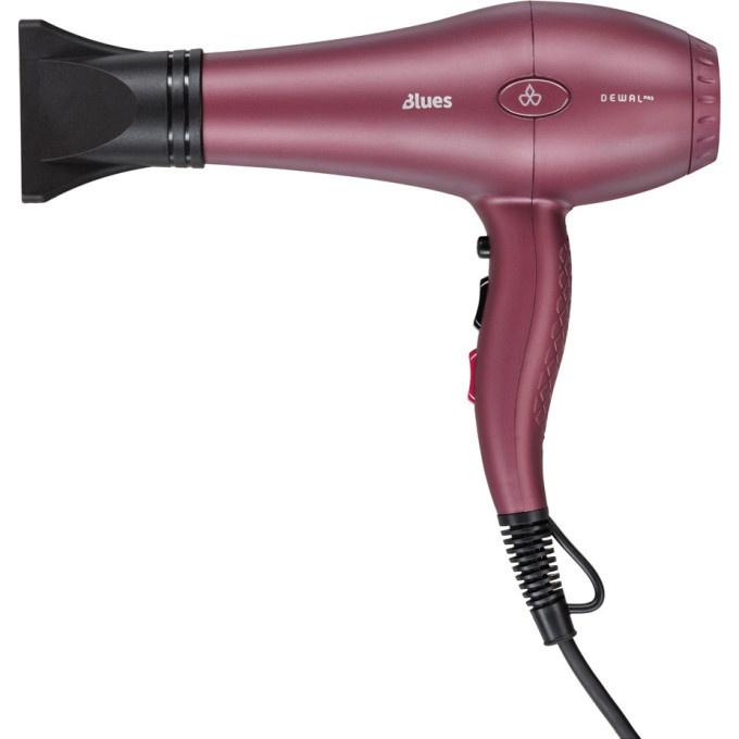 Фен DEWAL PRO BLUES , винный, 2600Вт, ионизация, провод 3м 03-8088 Wine